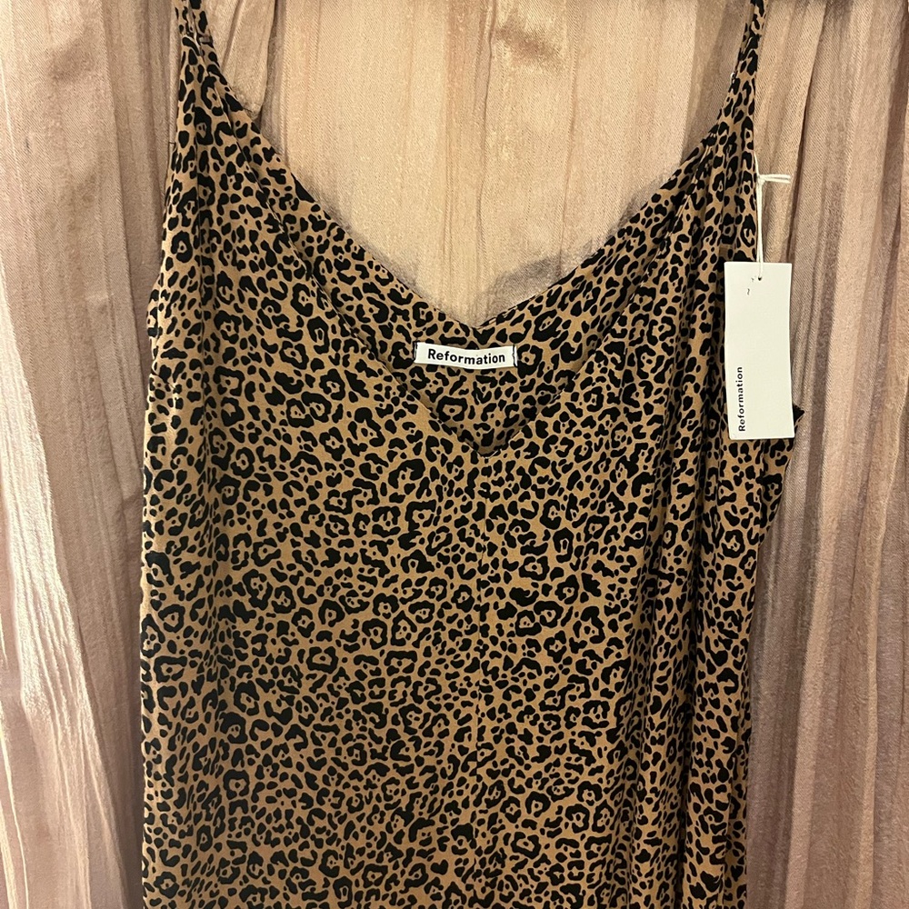 Reformation Plus Size Cheetah Print Dress New With Tags